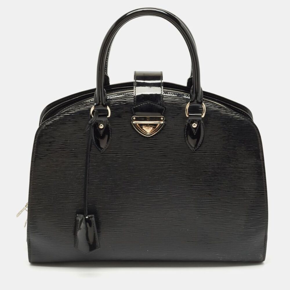 Louis Vuitton Pont Neuf Medium Black Patent Leather Satchels